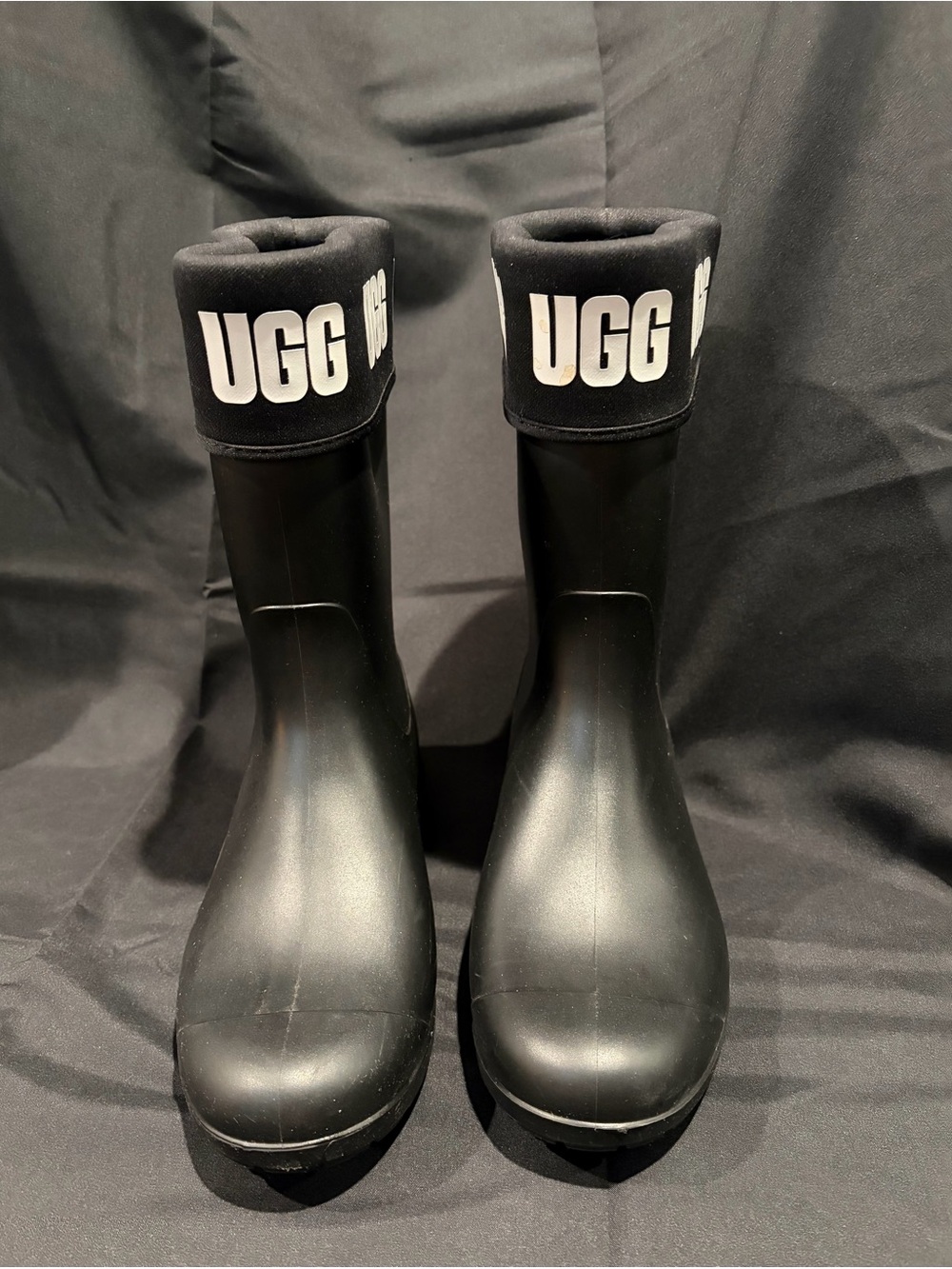 UGG Black Logo Cuff Athletic Rain Boots